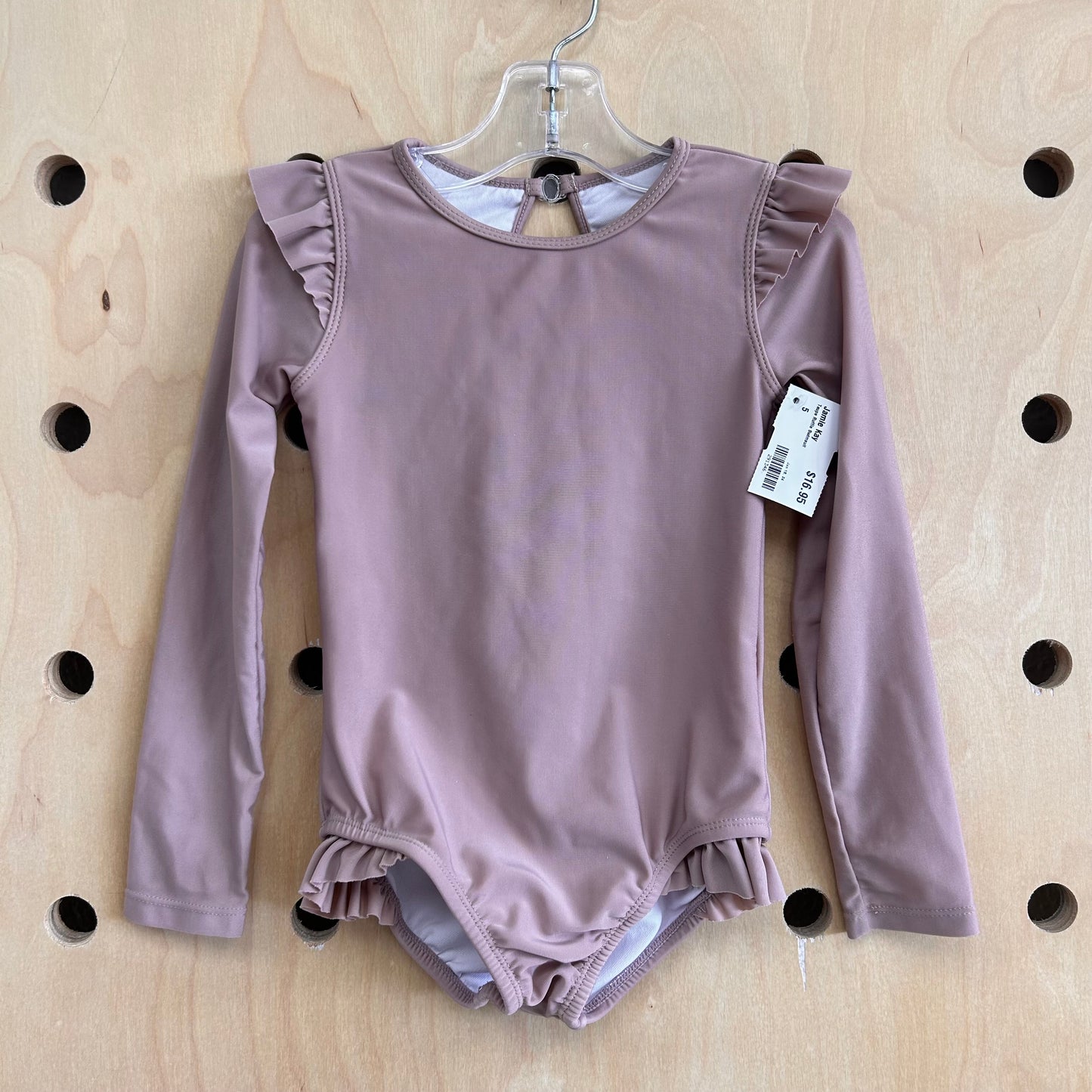 Taupe Ruffle Swimsuit