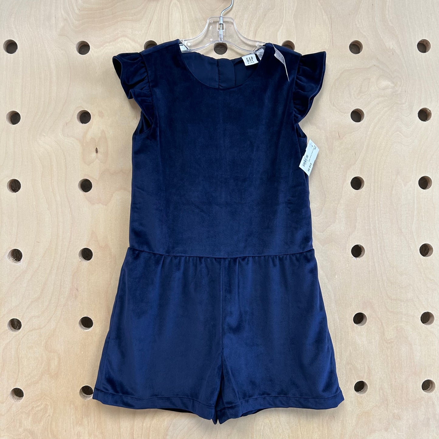Blue Velour Shorts Romper NEW!