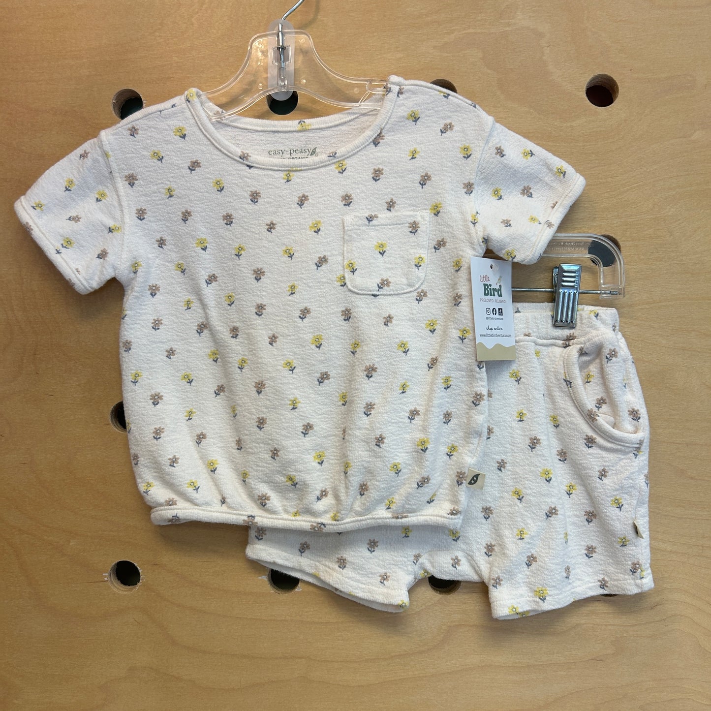 White Floral Organic Pocket Outfit