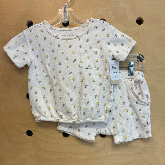 White Floral Organic Pocket Outfit
