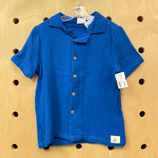 Blue Cabana Gauze Button Up NEW!