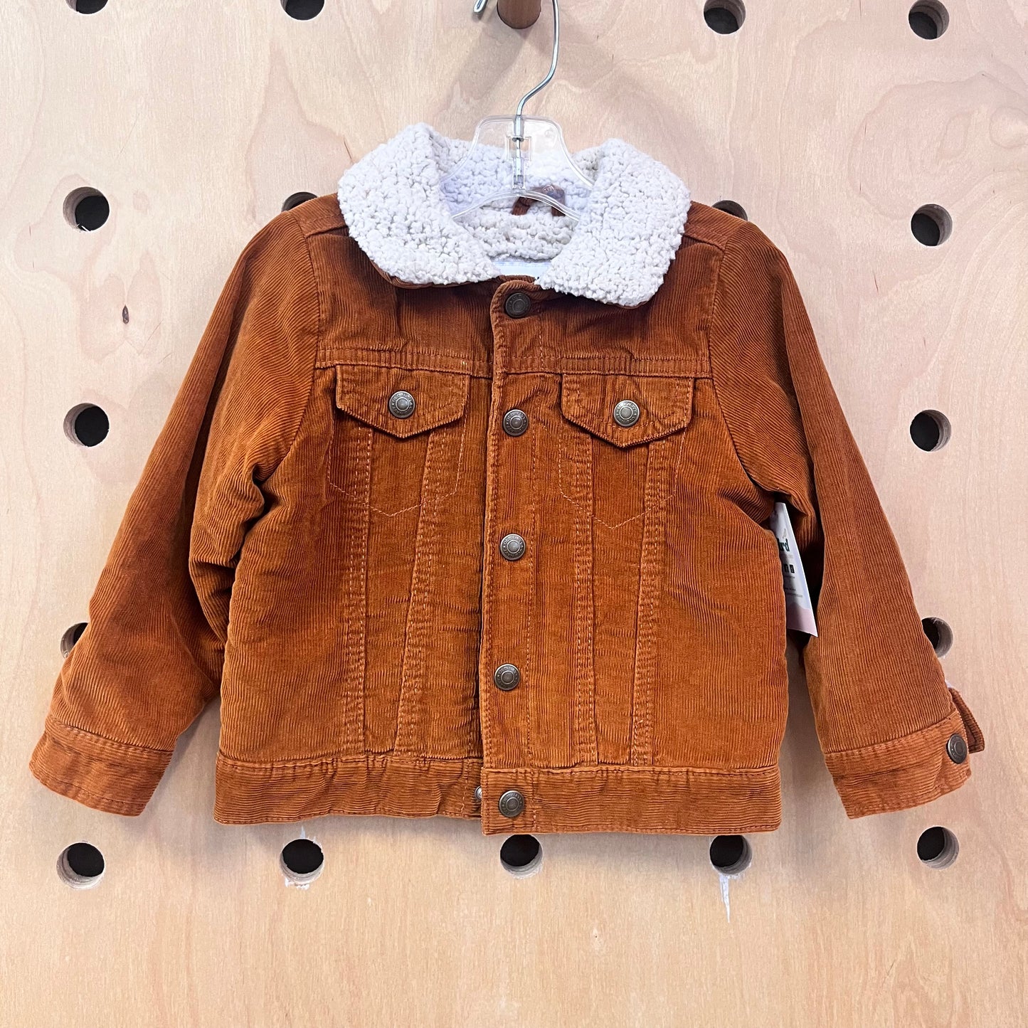 Brown Cord Sherpa Lined Jacket