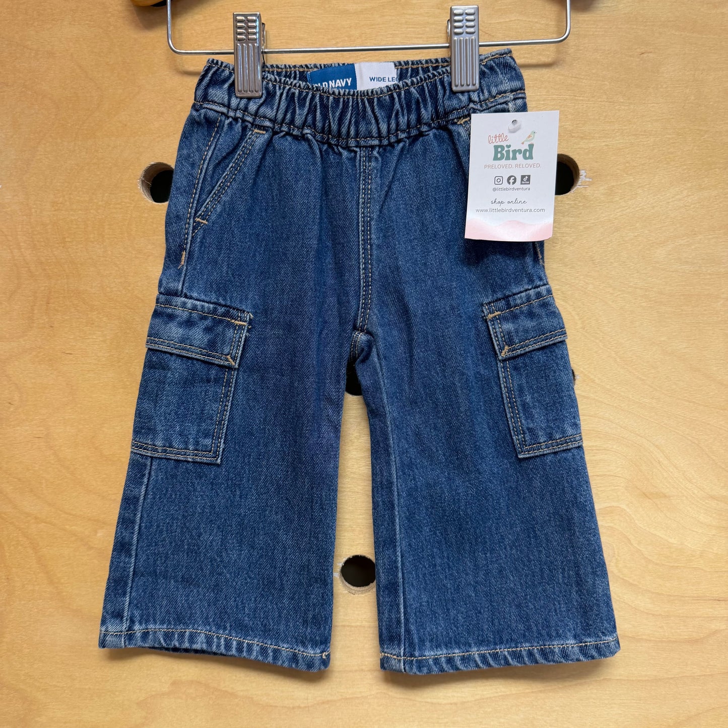 Wide Leg Pocket Denim Pants