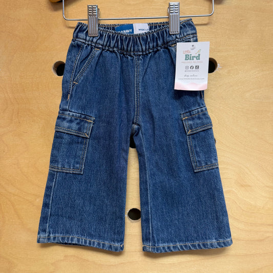 Wide Leg Pocket Denim Pants