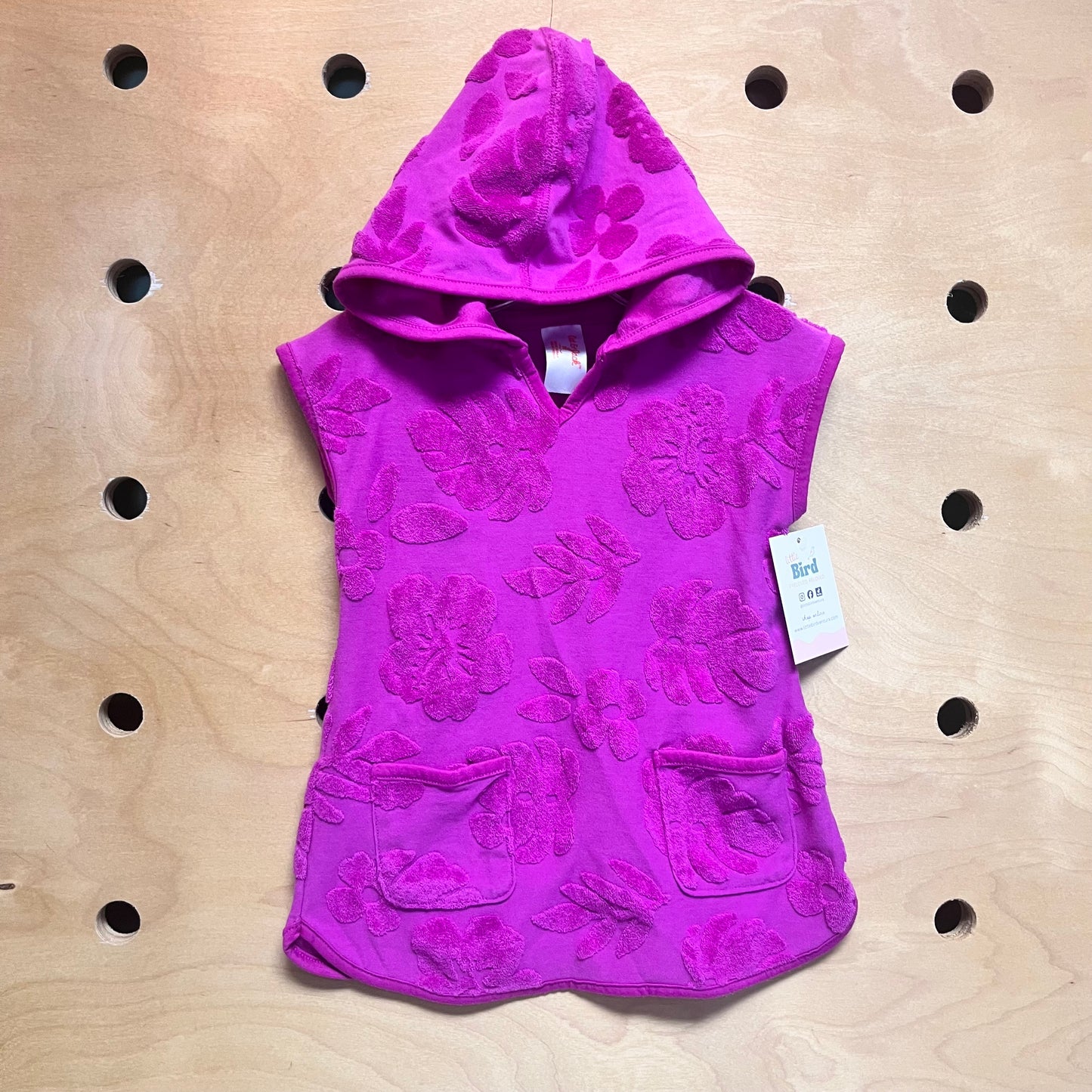 Purple Terry Leaf Hooded Swim Cover