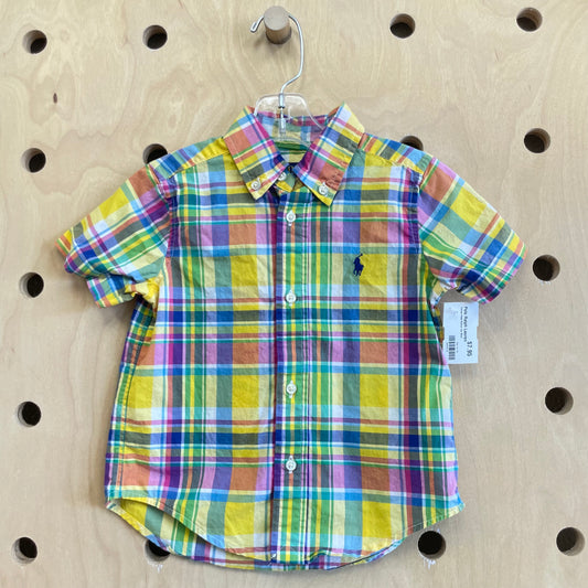 Yellow Plaid Button Up Shirt