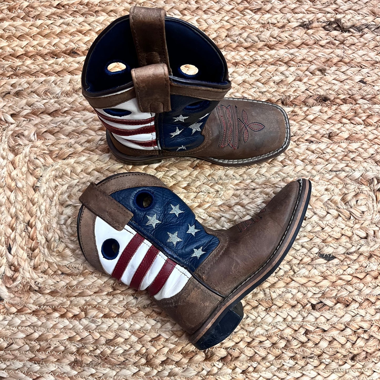 Brown/American Flag Cowboy Boots