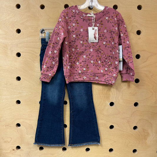 Pink Floral & Denim Outfit NEW!