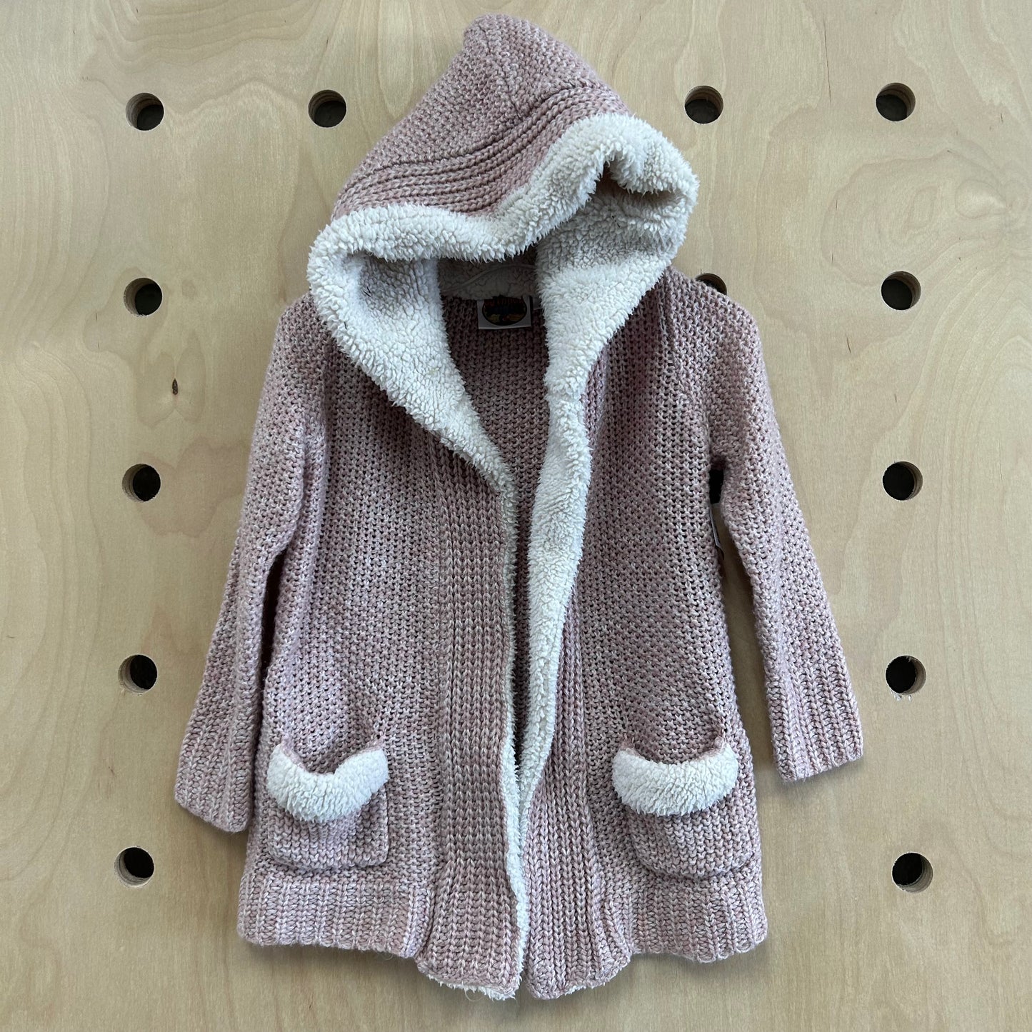 Pink Knit & Sherpa Cardigan