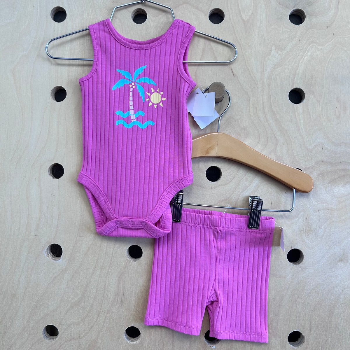 Pink Ribbed Palm Tree Outfit NEW!