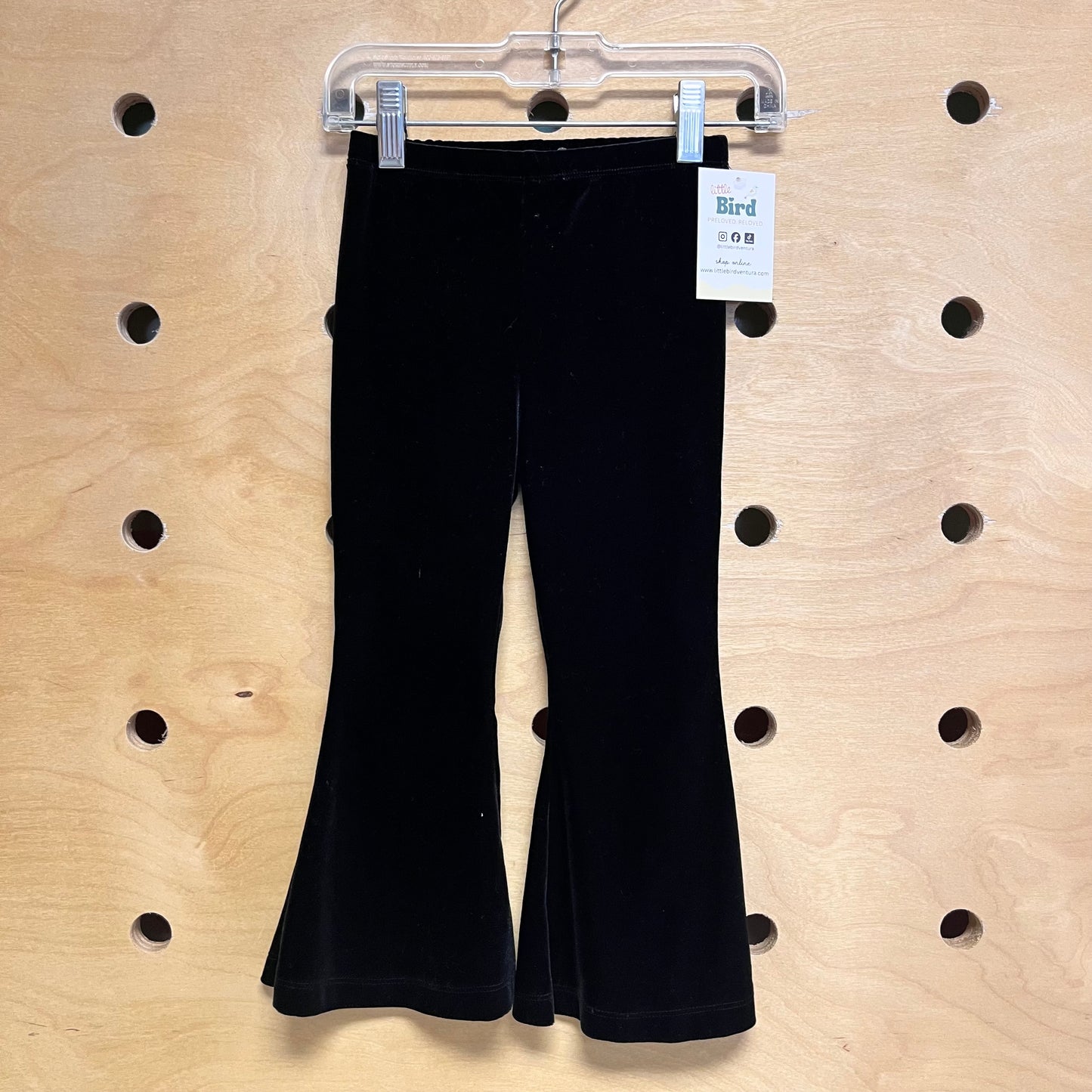 Black Velour Flare Pants
