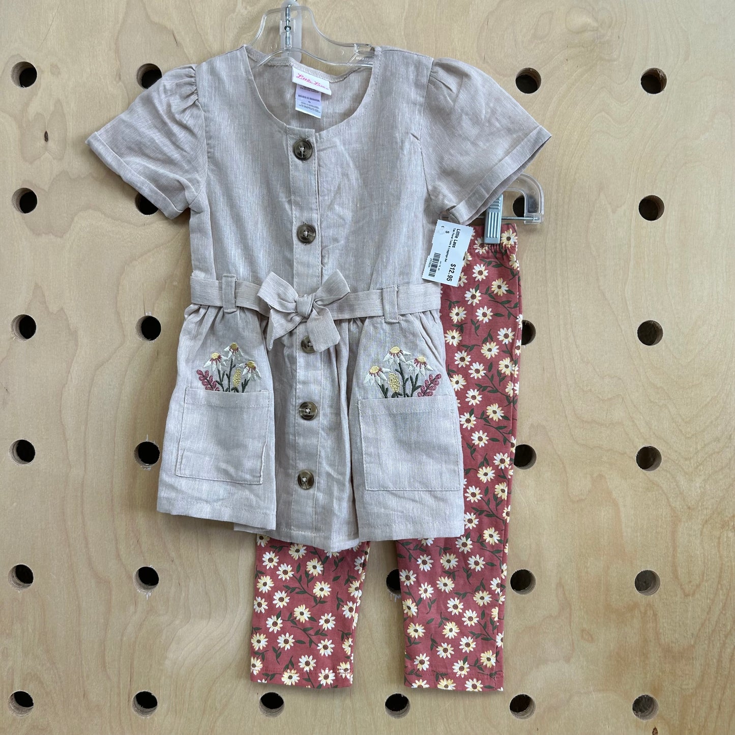 Tan Floral Tunic & Leggings Set