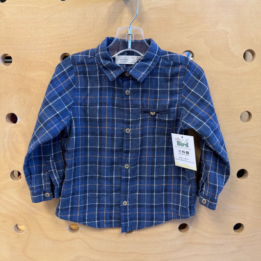 Blue Plaid Button Up Shirt