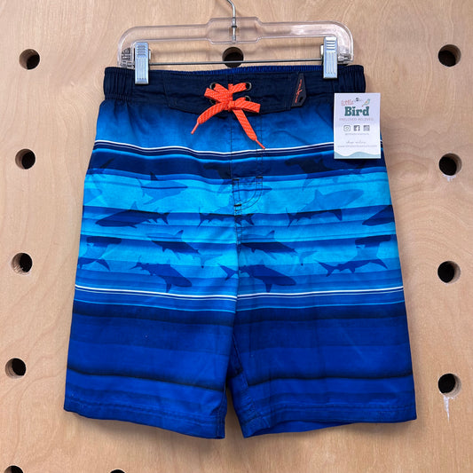 Blue Striped Sharks Swim Shorts