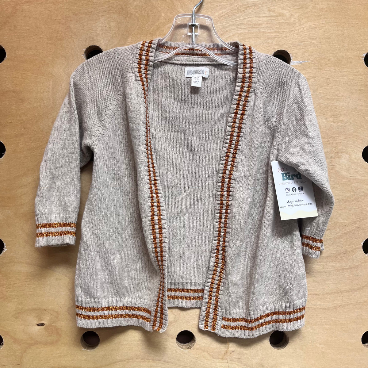 Beige/Orange Knit Cardigan