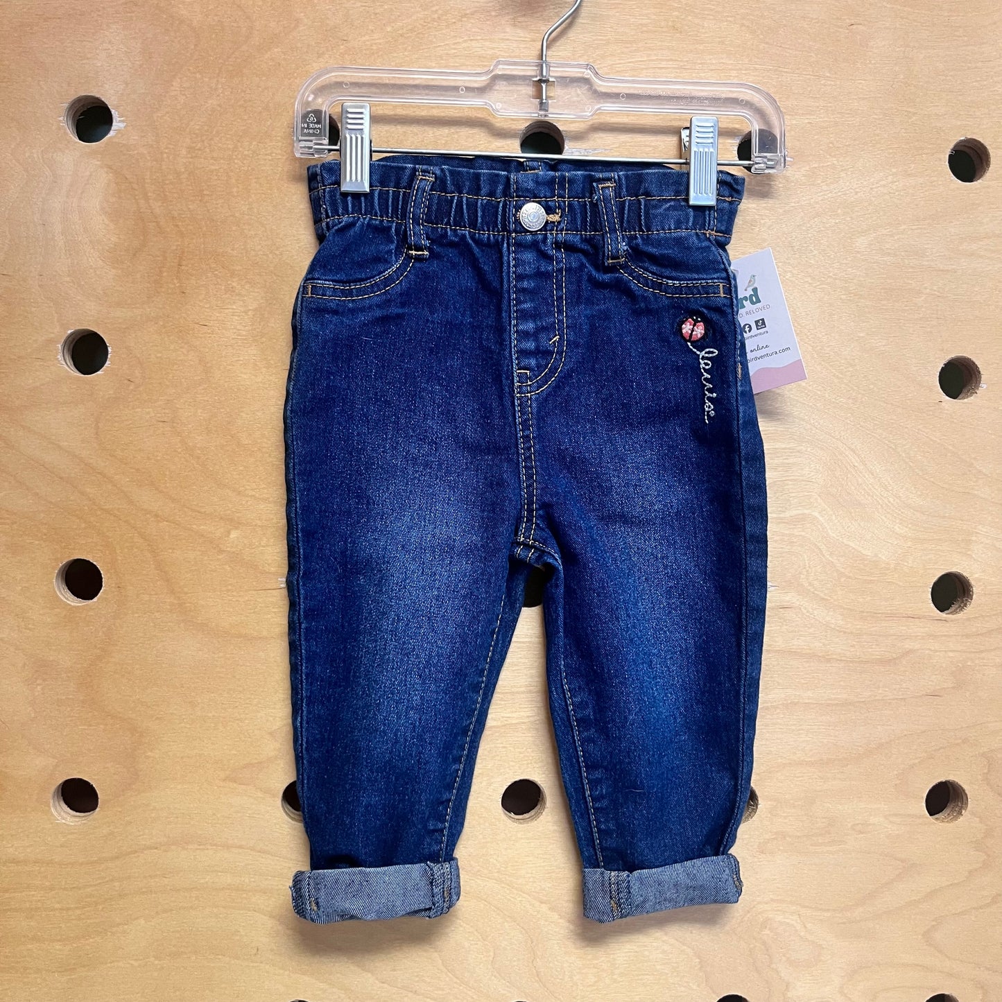 Embroidered Logo Denim Pants