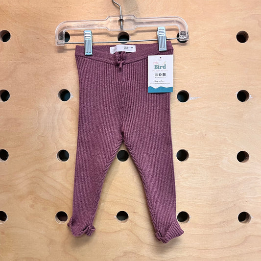 Mauve Ribbed Leggings