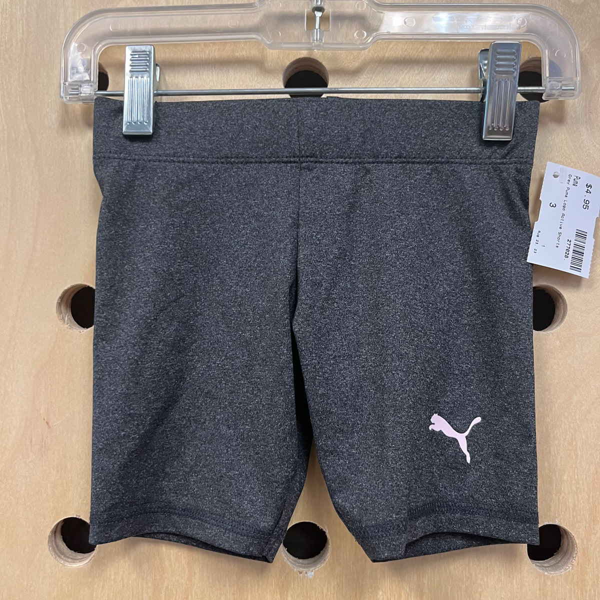 Grey Puma Logo Active Shorts
