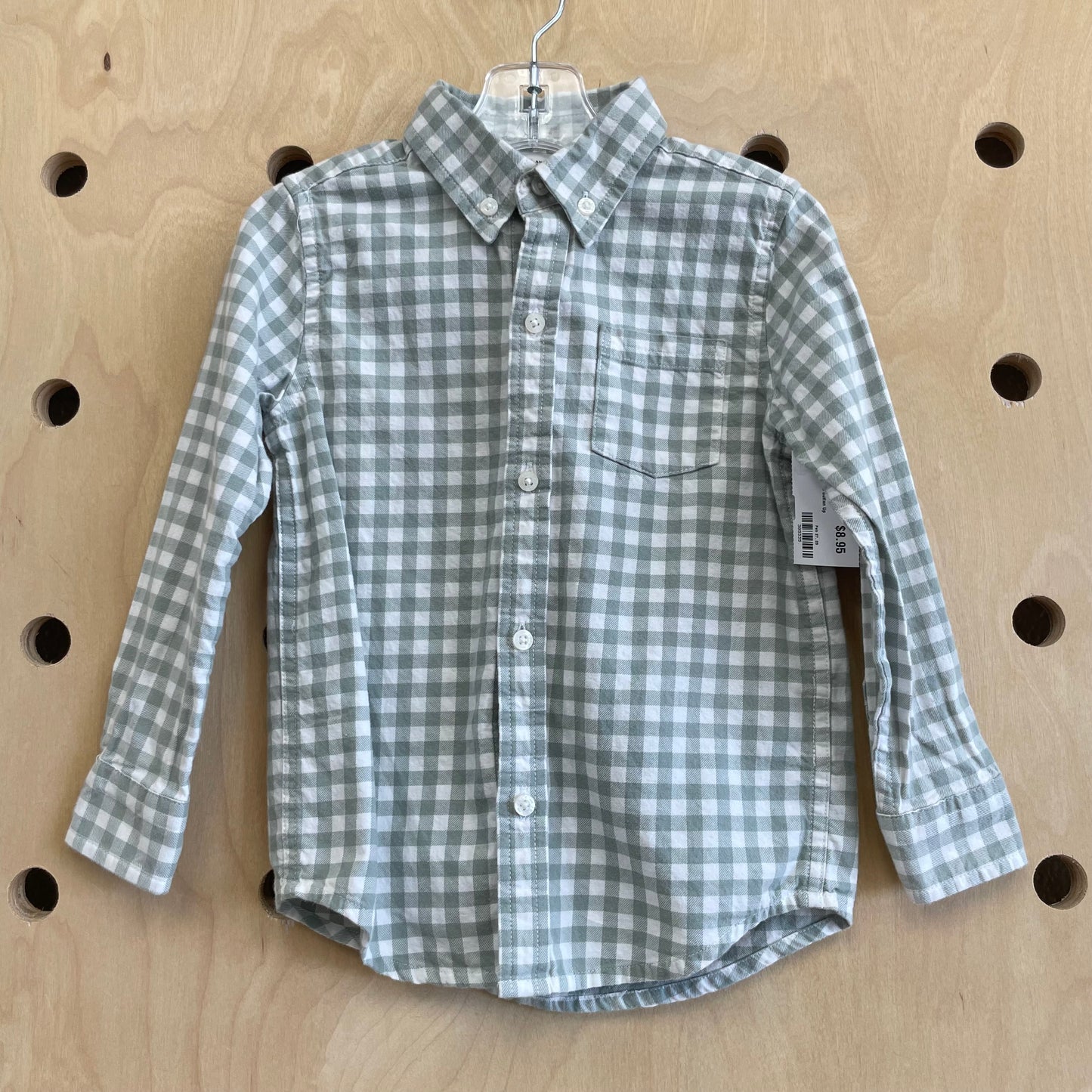 Green Gingham Button Up
