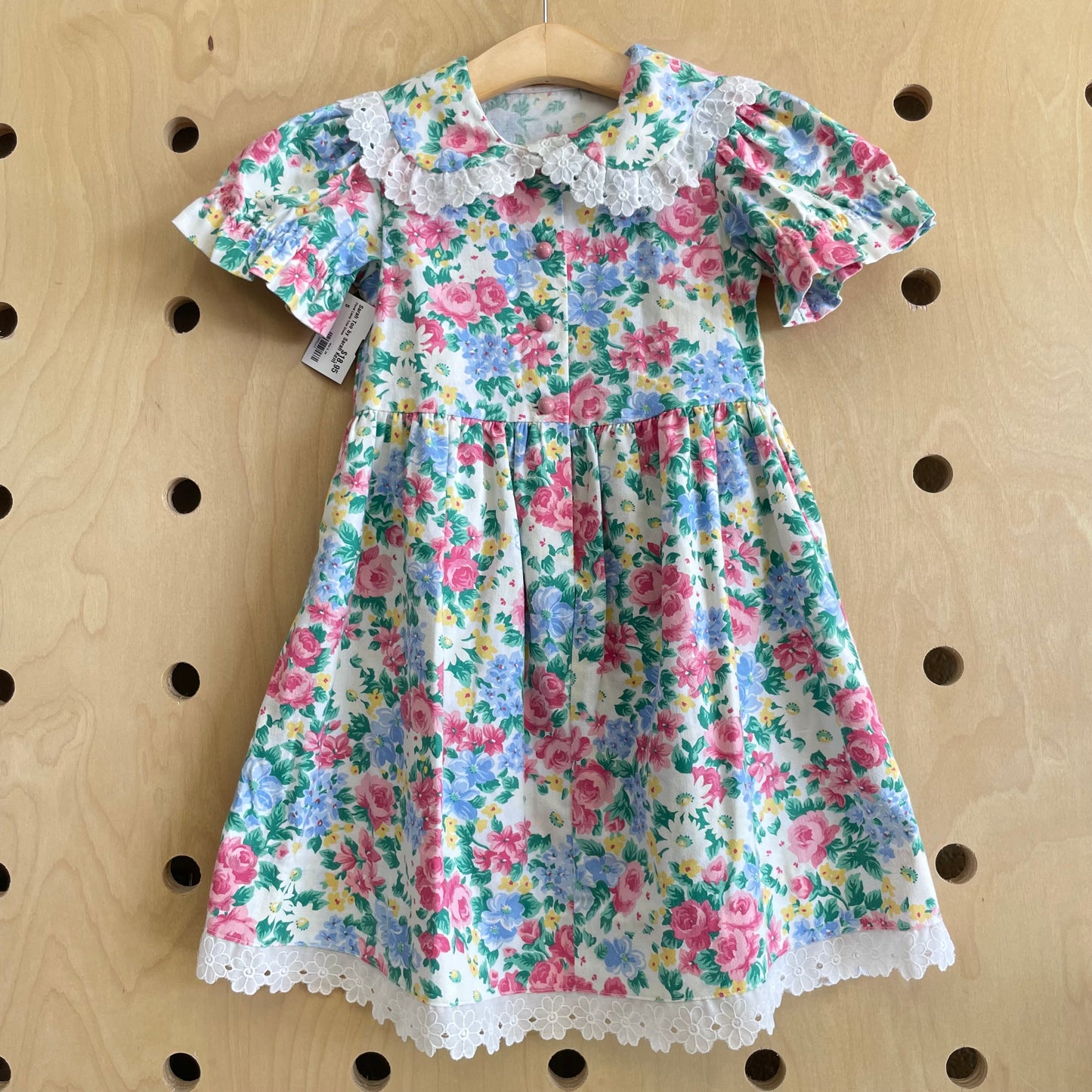 Sarah Too Floral Lacey Trim Dress