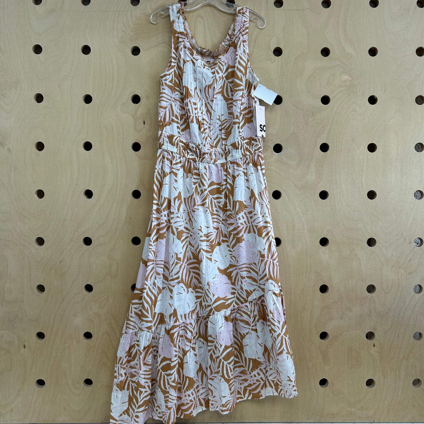 Tan + Blush Leaves Maxi Dress NEW!