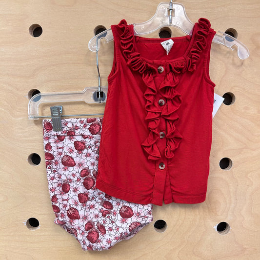 Red/White Bamboo Strawberry Outfit