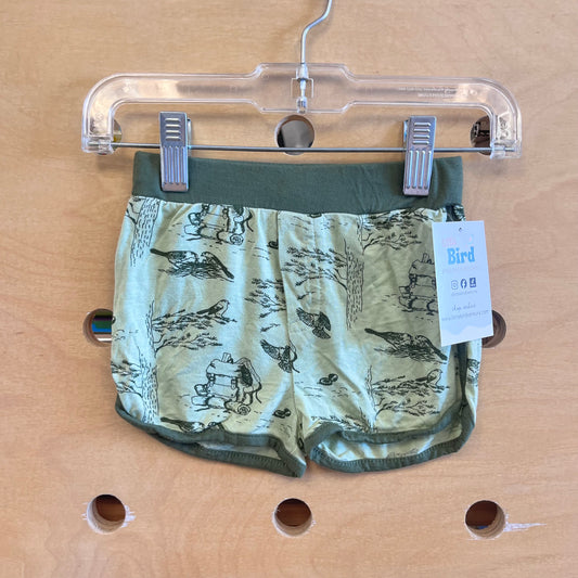 Green Modal Birds Shorts