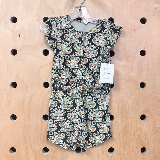 Bamboo Floral Snakes Romper