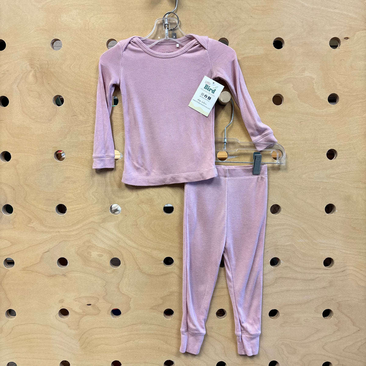 Pink Ribbed Modal Pajamas