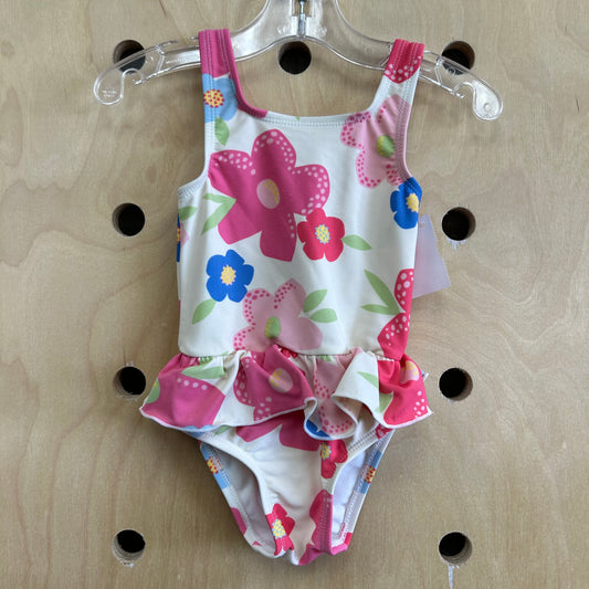 Cream Floral Swimsuit