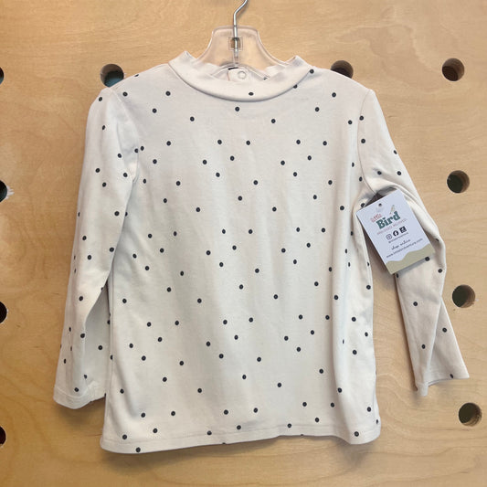 Cream/Black Polka Dot Mock Turtleneck