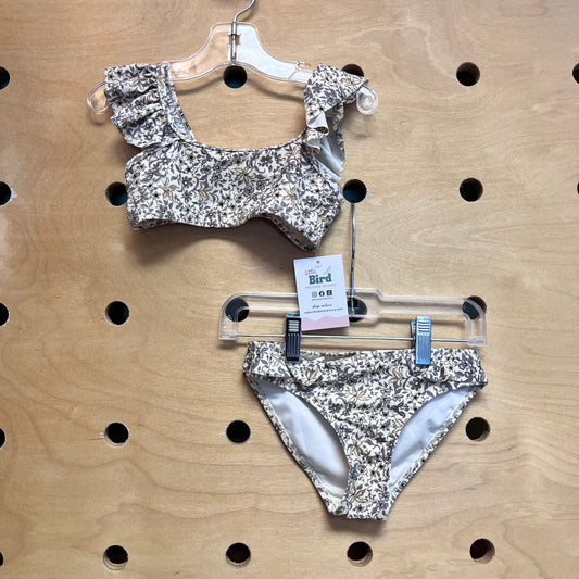 Cream & Dusty Purple Floral 2pc. Swimsuit