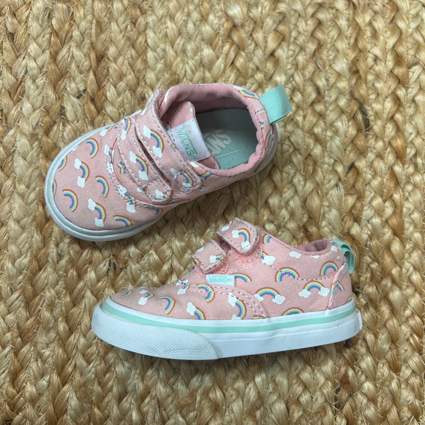 Pink Rainbow Pattern Velcro Shoes