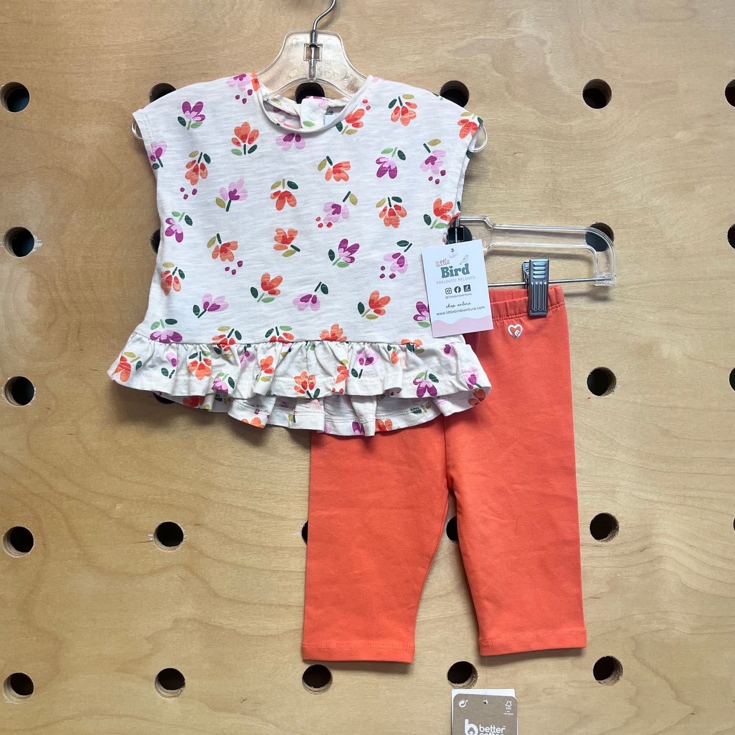 Cream & Coral Floral Outfit NEW!