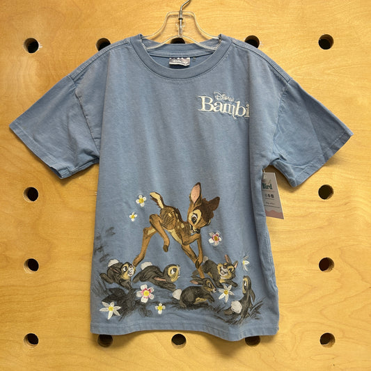 Blue Embroider Floral Bambi Tee