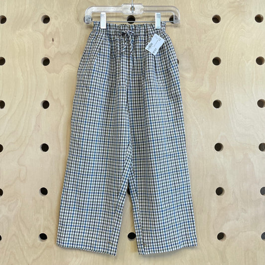 Brown Gingham Wide Leg Pants