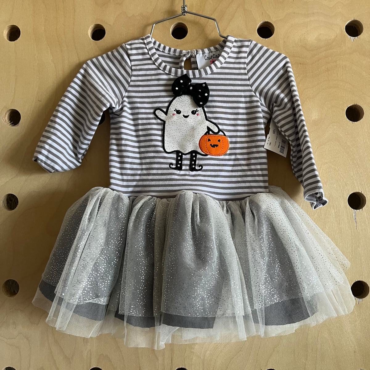 Grey Striped Tulle Ghost Outfit