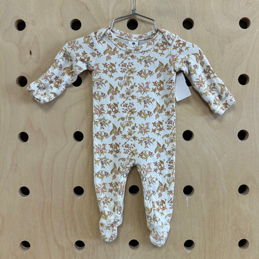 Cream Floral Organic Romper