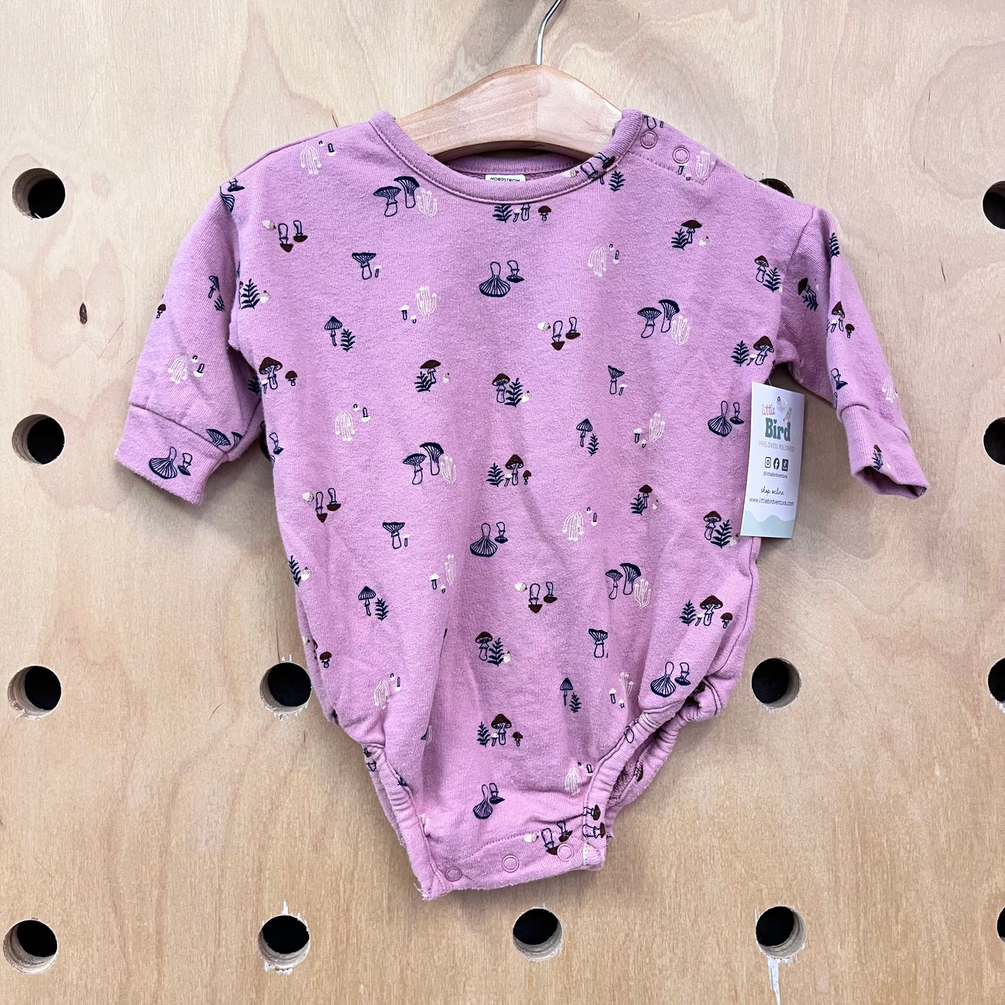 Purple Mushrooms Cotton Bodysuit