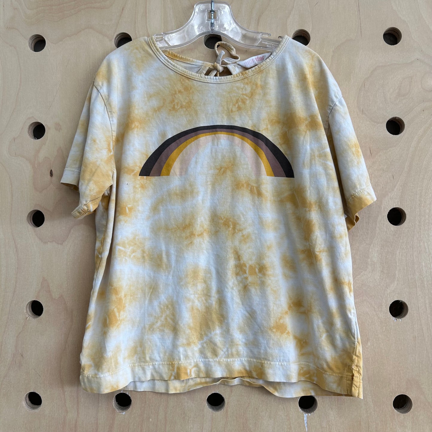 Oversized Yellow Tie Dye Rainbow Tee