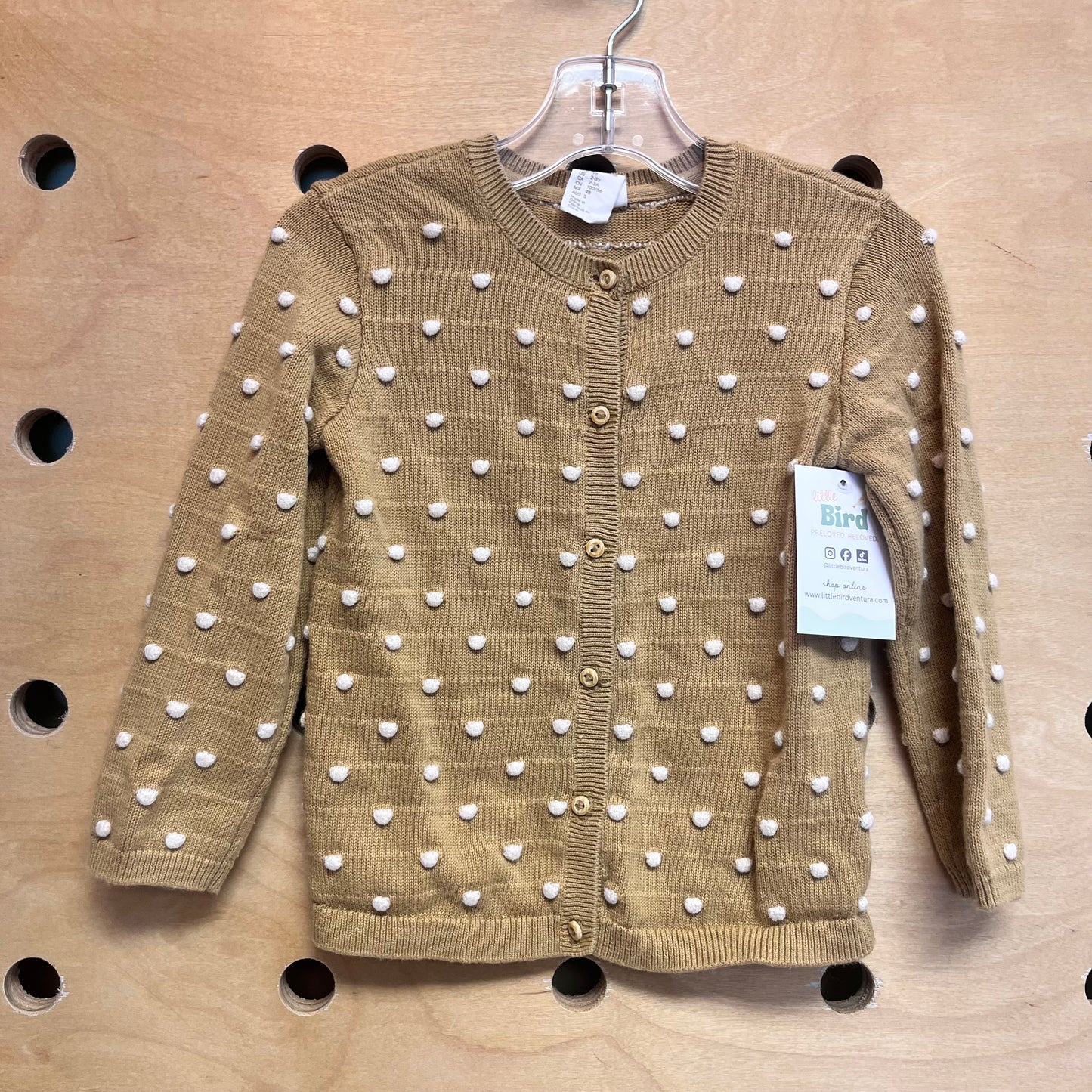 Yellow/White Nobby Button Cardigan