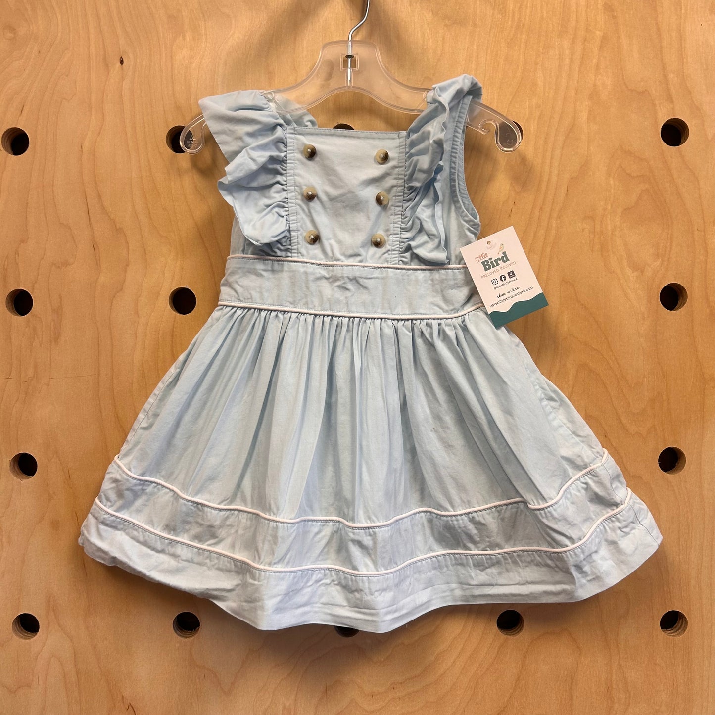 Organic Blue Button Dress