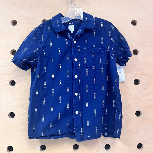 Blue & White Button Up