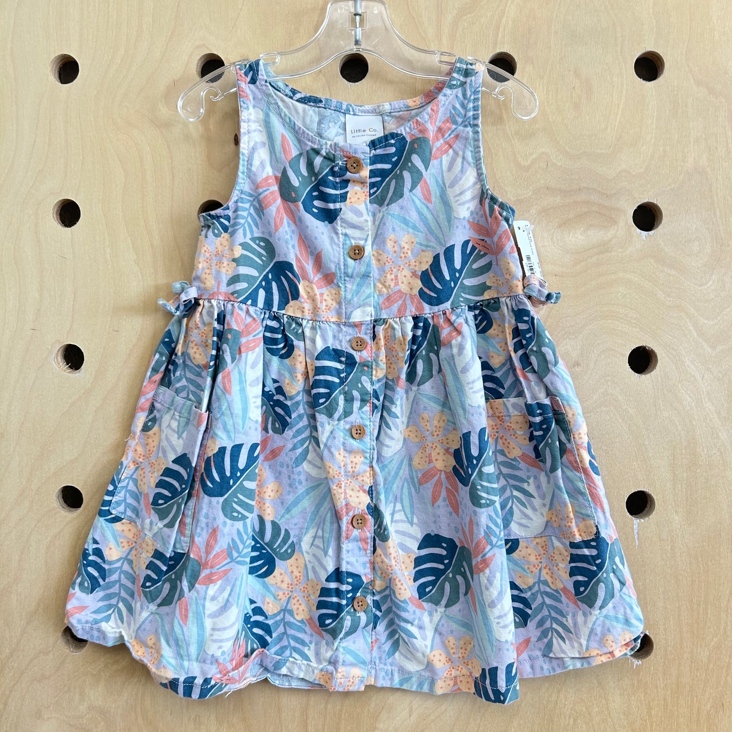 Blue Tropical Floral Dress