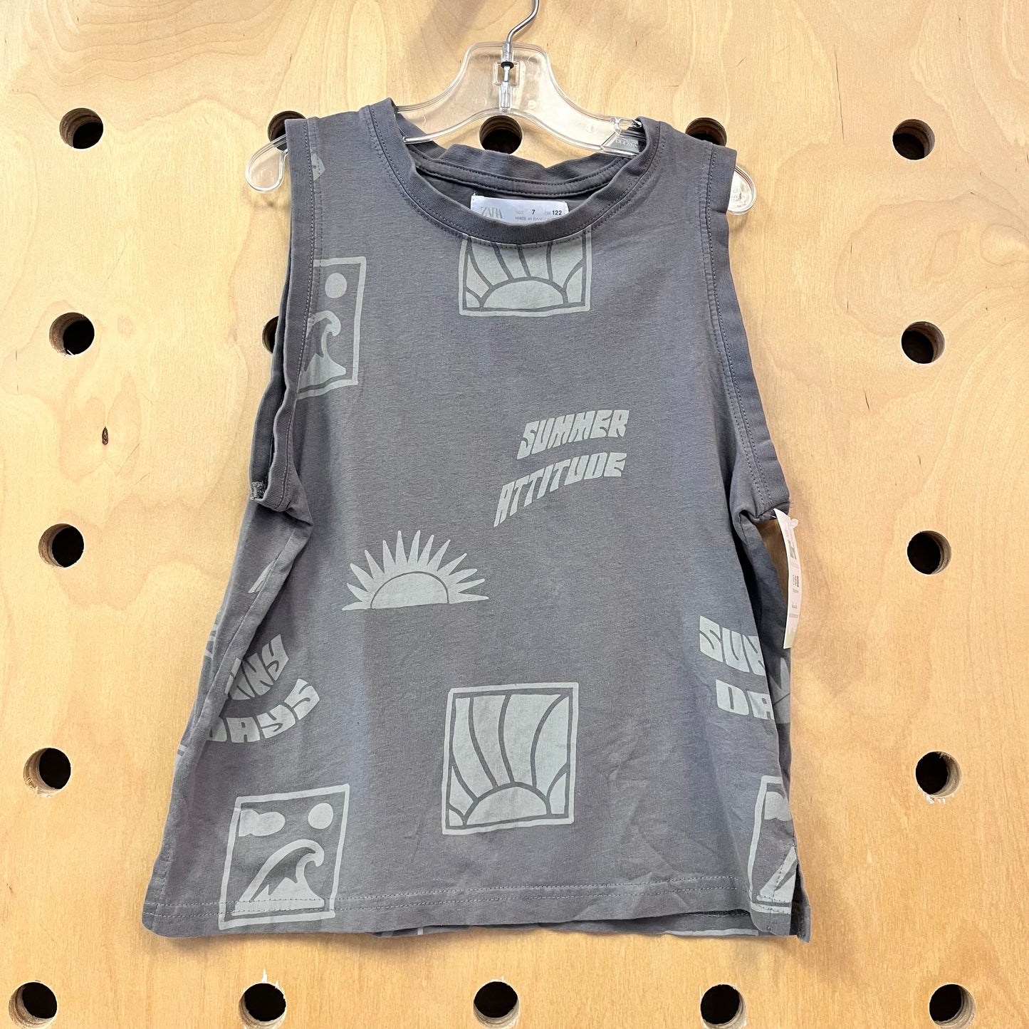 Grey Summer Attitude Tank