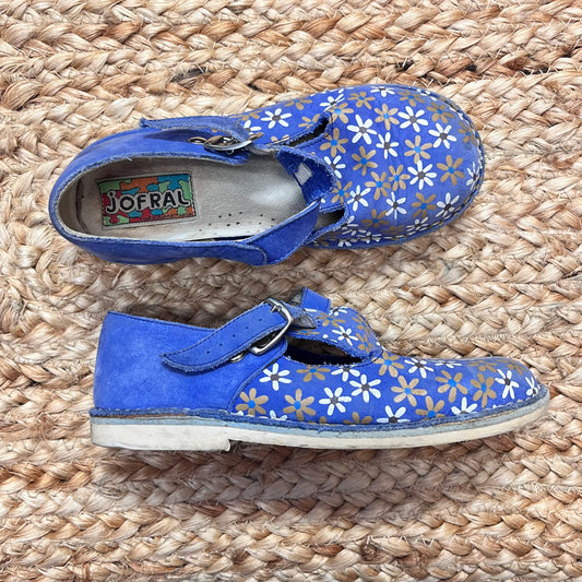 Blue Floral Mary Janes