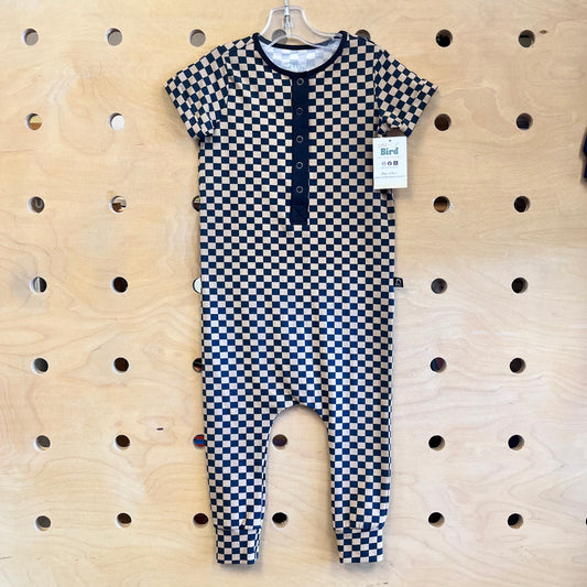 Black/Tan Checkered Romper