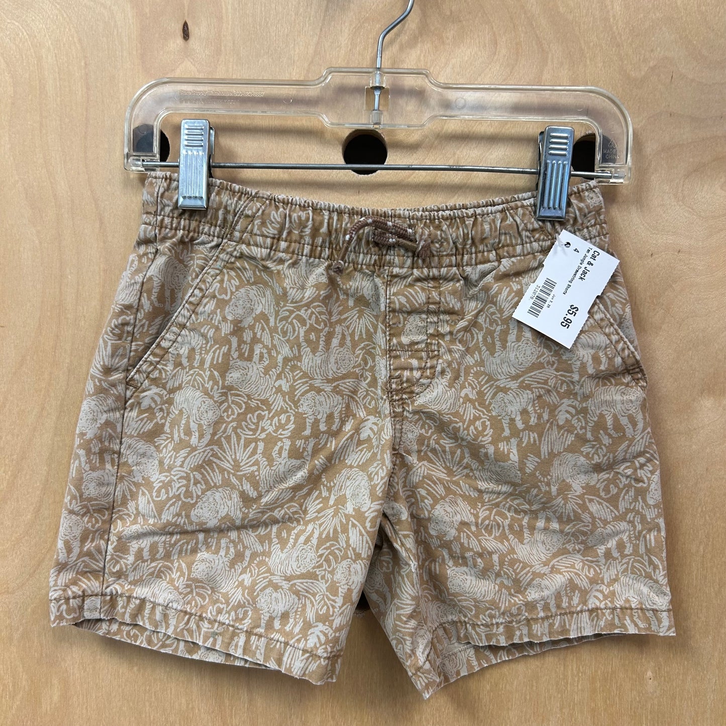 Tan Jungle Drawstring Shorts