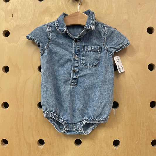 Denim Button Romper