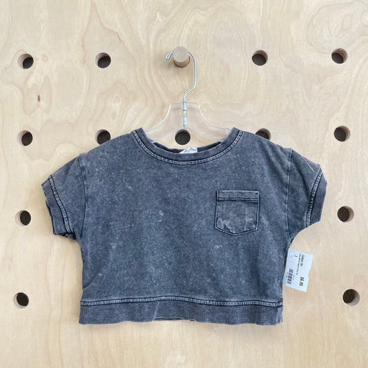 Grey Mineral Washed Crop Top